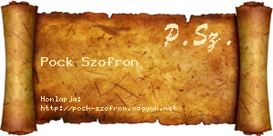Pock Szofron névjegykártya